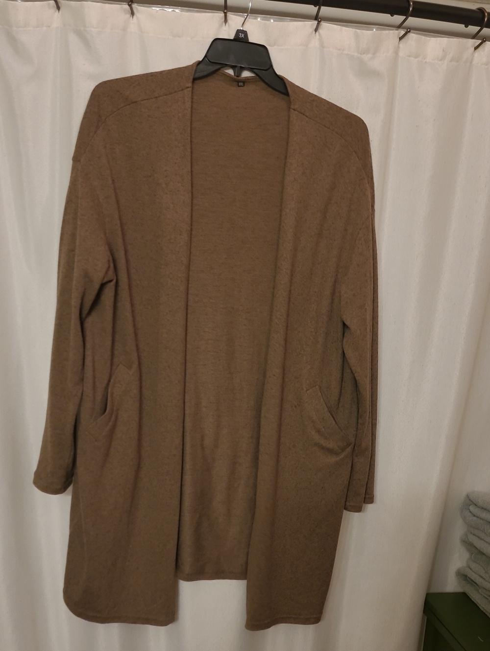 Source Unknown Relaxed Open-Front Cardigan — Brown